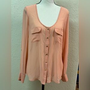 Bebe long sleeve open back blouse